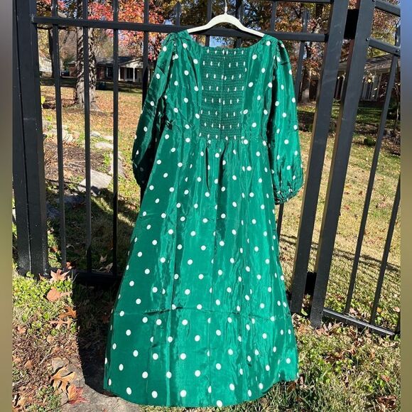 J Crew Sweetheart Long Sleeve Midi Dress in Polka Dot NWT - Picture 11 of 13